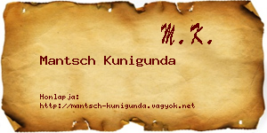 Mantsch Kunigunda névjegykártya